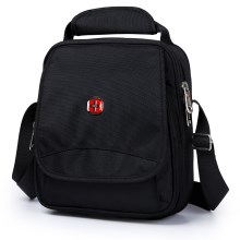 瑞士军刀男士单肩包10寸平板IPAD电脑包黑色休闲斜挎包 SA-001