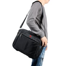 瑞士军刀男包商务公文包15.6寸单肩包黑色笔记本电脑包 SA-2102
